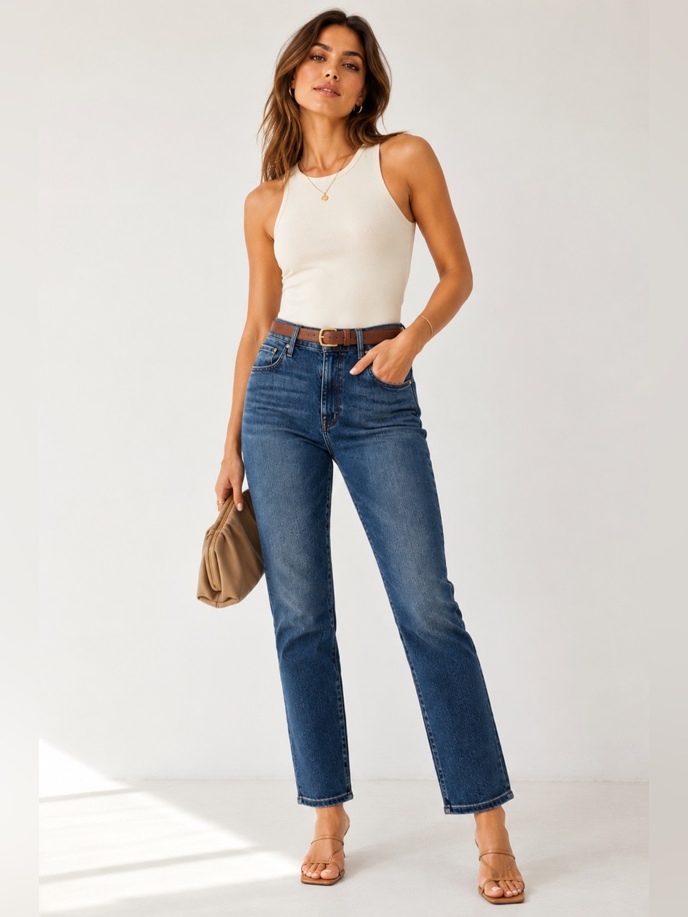 FRAME Le High Straight Jeans Womens 29 Blue High Rise Straight Leg Denim